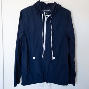 Aeropostale Navy Blue Half Zip Raincoat